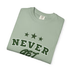 Never Get Busted – Three Star Green Tee