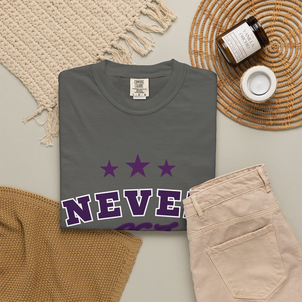 Never Get Busted – Three Star Purple Tee