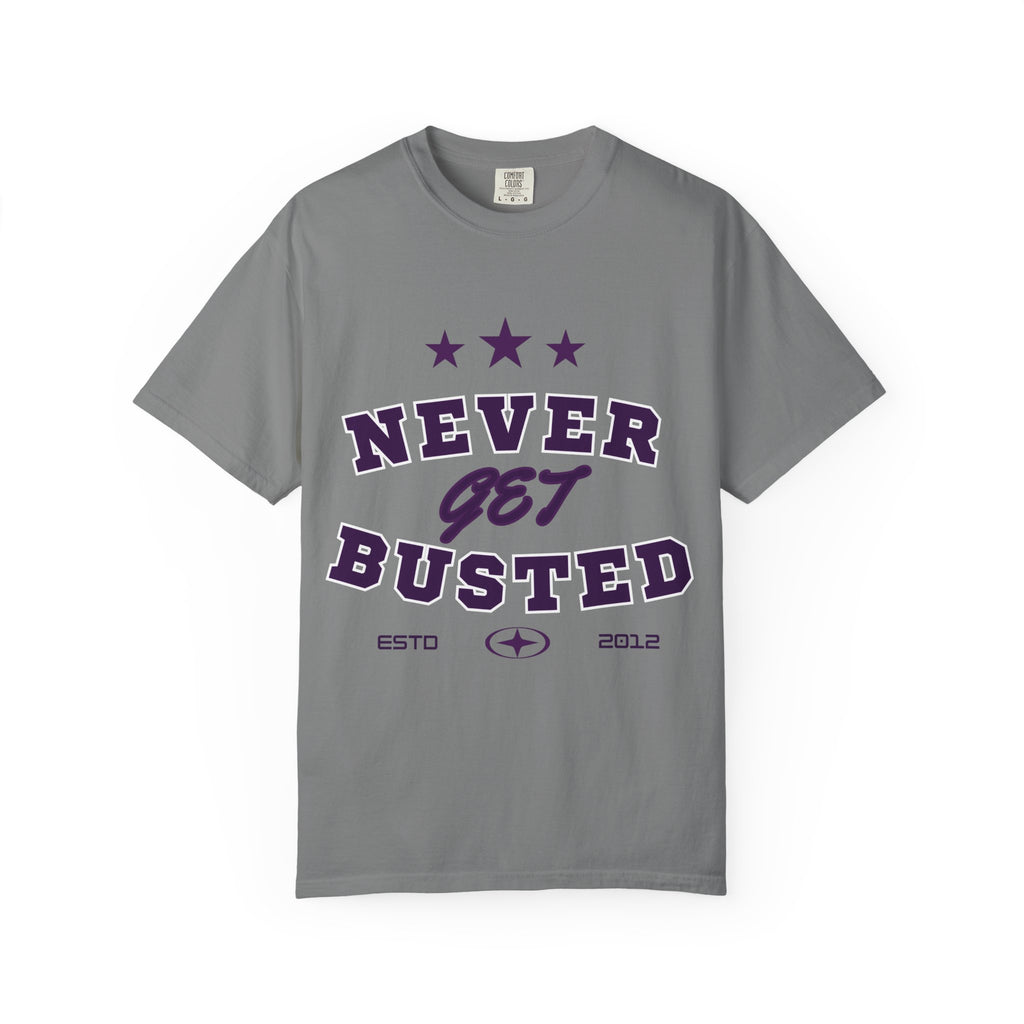 Never Get Busted – Three Star Purple Tee